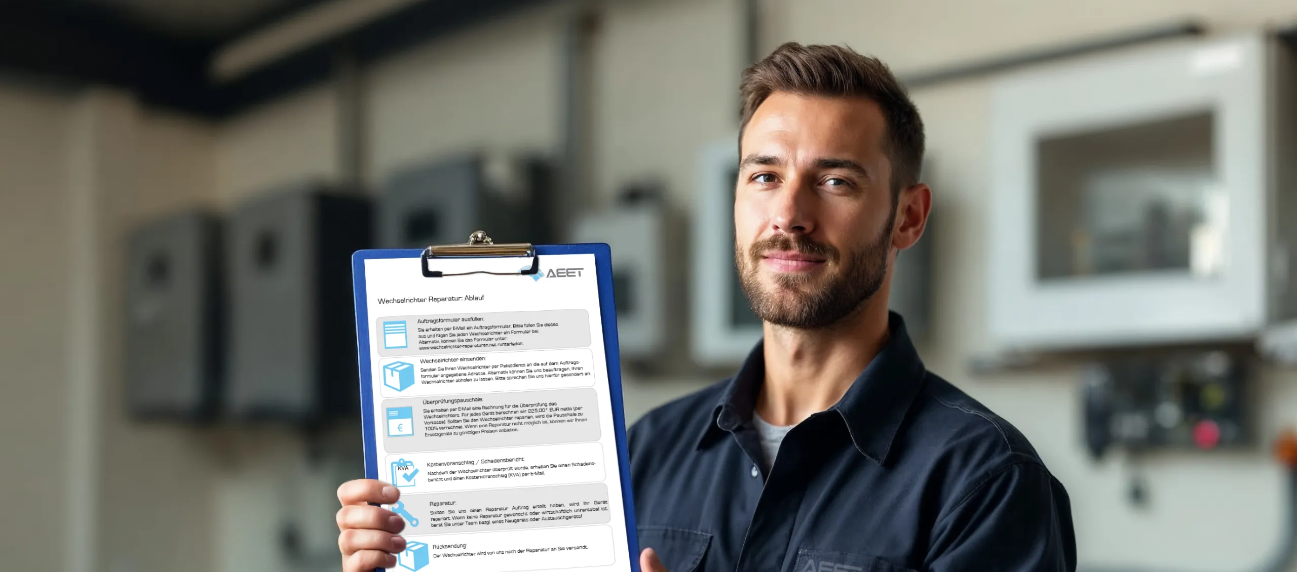 Titelbild für Informationen über Wechselrichter Reparatur Ablauf